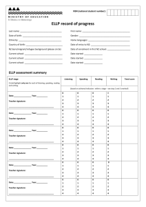 ELLP Record of Progress