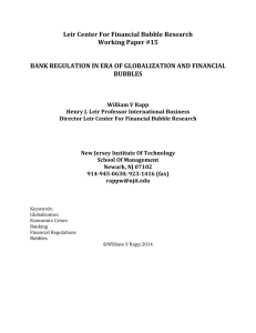 Bank Regulation In Era Of Globalization and Financial Bubbles
