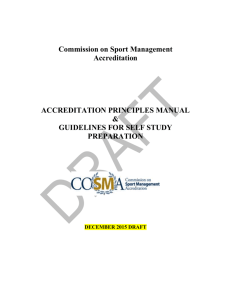 COSMA`s Accreditation Principles Manual