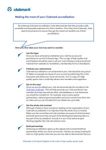 Making the most of your Clubmark accreditation