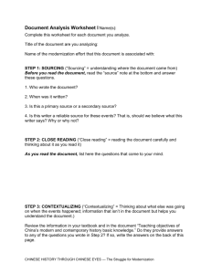 Document Analysis Worksheet I - chinesehistorythruchineseeyes