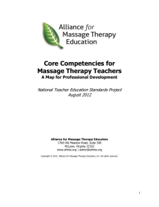 Core Competencies for Massage Therapy Teachers