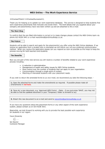 WEX Online The Work Experience Service (Email)