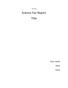 Written Science Fair Paper with an abstract