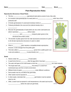 Plant Reproduction Notes Outline