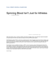 WALL STREET JOURNAL MARCH 2010 Spinning Blood Isn`t Just