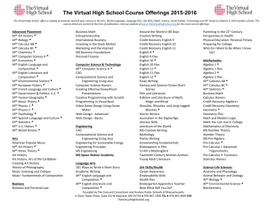 VHS Printable Course Offering 2015-2016