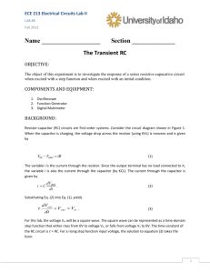 Transient Response of a RC Circuit