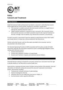 Consent and Treatment Policy - ACT Health