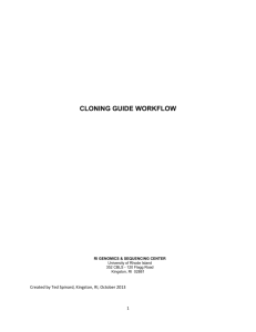Cloning Guide Workflow - University of Rhode Island