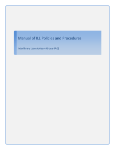 Manual of ILL Policies and Procedures - UC Libraries