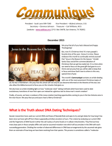 December 2015 Issue - DNA Dating Techniques, Star of Bethlehem
