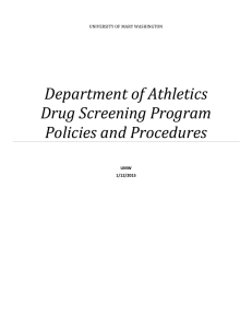 Department of Athletics Drug Screening Program