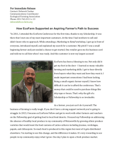How EcoFarm Supported an Aspiring Farmer`s Path to Success