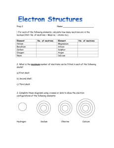 Prep 2 Electron structures