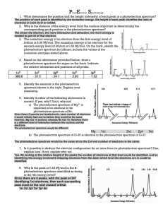 PhotoElectron Spectroscopy What determines the position and the
