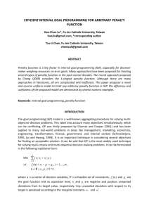 efficient interval goal programming for arbitrary penalty function