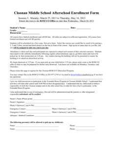 Cloonan Middle School Afterschool Enrollment Form