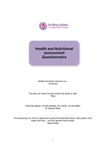 questionnaire f 2014 - One Allan Park Wellbeing Clinic