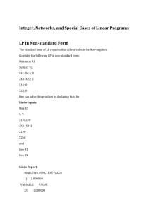 Integer, Networks, and Special Cases of LP Summary Sheet