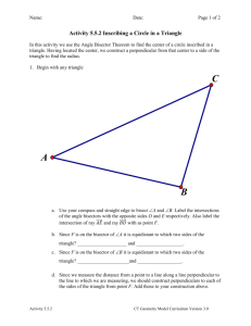 Activity 5.5.2 Inscribing a Circle in a Triangle