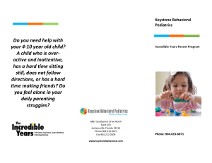 Brochure – Incredible Years - Keystone Behavioral Pediatrics