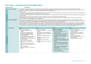Year 5 plan * Australian Curriculum: Mathematics