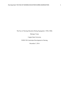 The Face of Nursing Education During Segregation: 1950s