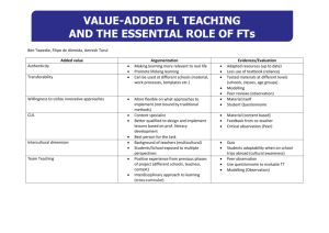 VALUE-ADDED FL TEACHING AND THE ESSENTIAL ROLE OF FTs