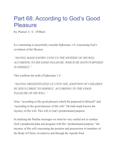 Part 68 - According to God`s Good Pleasure