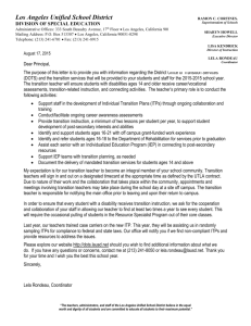 Opening Letter HS Principals - Los Angeles Unified School District