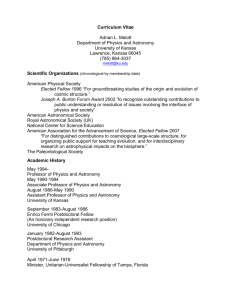 Curriculum Vitae - Department of Physics and Astronomy