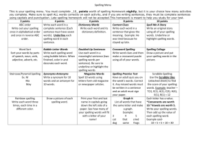 spelling menu