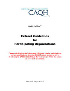 CAQH ProView™ Extract Guidelines for Participating Organizations