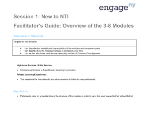 Facilitator`s Guide: Overview of the 3-8 ELA Modules