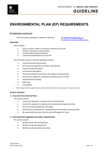 Environmental Plan Requirements