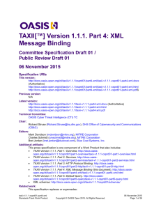 TAXII Version 1.1.1. Part 4: XML Message Binding