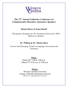 The 23 rd Annual Cullowhee Conference on Communicative