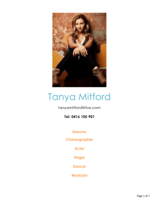 Tanya Mitford – CV - Ian White Management