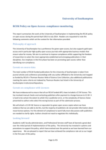 University of Southampton RCUK Policy on Open Access