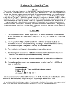 Bonham Scholarship Application