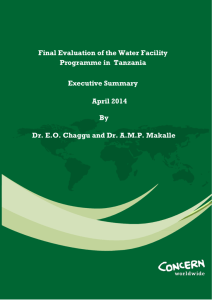 Final Evaluation of the Water Facility