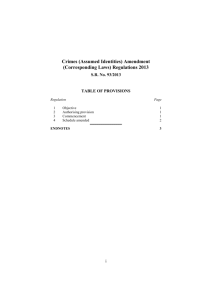 Crimes (Assumed Identities) Amendment (Corresponding Laws