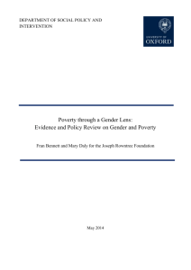 Poverty through a Gender Lens - Department of Social Policy and