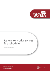 Return to work services fee schedule