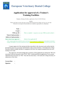 Application for approval of a Trainee`s Training Facilities