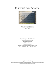 Fulton High School Choir Handbook 2013