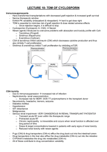 lecture 18- tdm of cyclosporin