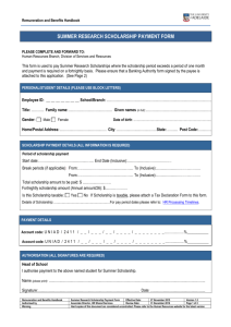 Summer Research Scholarship Payment Form