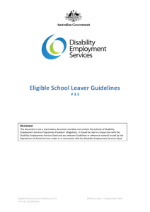 Eligible School Leaver Guidelines